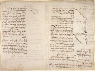 Arundel 263, f.216v, f.217 Notas y bocetos del 