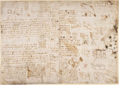 Arundel 263, f.223v Notas y diagramas del 