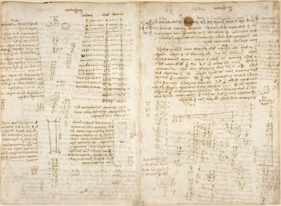 Arundel 263, f.280v, f.279 Notas, diagramas y cálculos matemáticos, titulados 