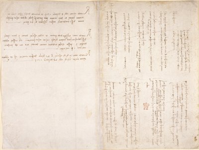 Arundel 263, ff.229v, f.226 Notas de Leonardo da Vinci del 