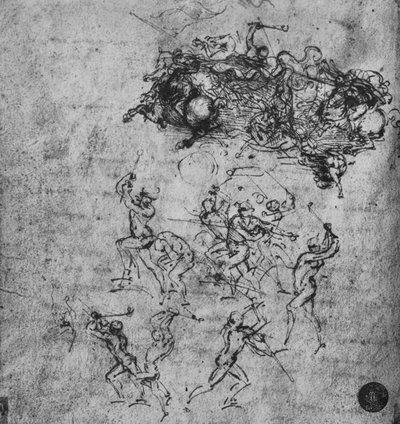 Batalla de Jinetes y Soldados de Infantería, c1480 1945 de Leonardo da Vinci