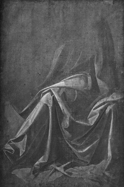 Molde de drapeado para una figura sentada, c1475 1945 de Leonardo da Vinci