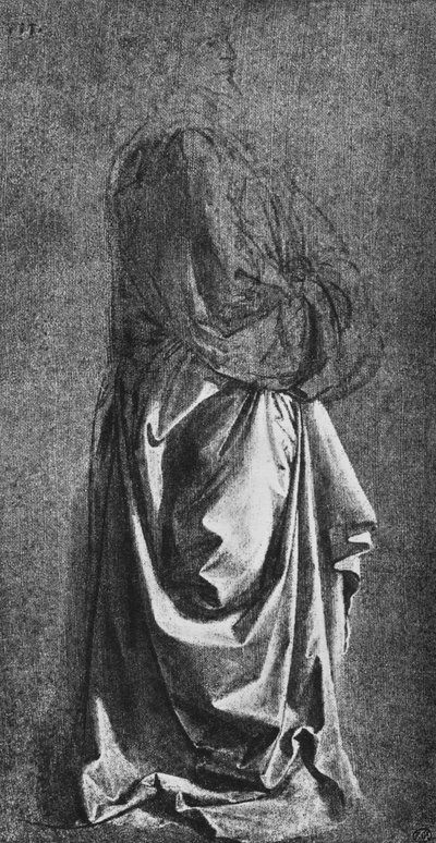 Molde de drapeado para una figura de pie, c1470 1945 de Leonardo da Vinci
