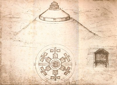 Diseño para un mausoleo de Leonardo da Vinci