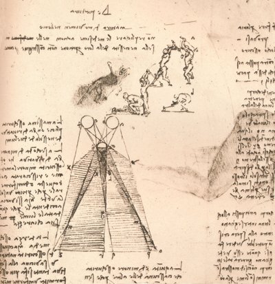 Diagrama que ilustra la teoría de la luz y la sombra y bocetos de figuras, c. 1472-c. 1519 1883 de Leonardo da Vinci