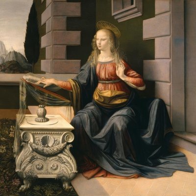La anunciación de Leonardo da Vinci