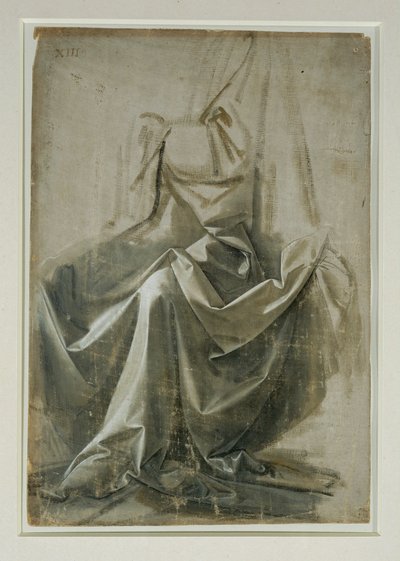 Drapeado para una figura sentada ... de Leonardo da Vinci