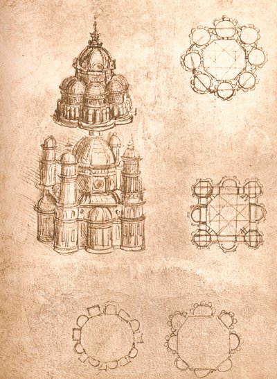 Dibujo de iglesias, c1472-c1519 1883 de Leonardo da Vinci