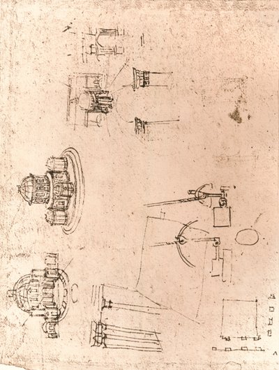 Dibujo de arquitectura eclesiástica, c1472-c1519 de Leonardo da Vinci
