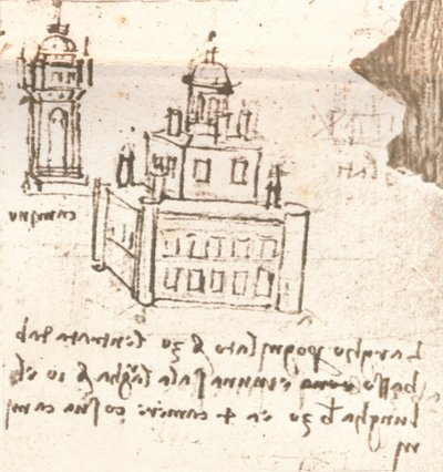 Dibujo de proyectos para castillos y villas, c1472-c1519 1883 de Leonardo da Vinci