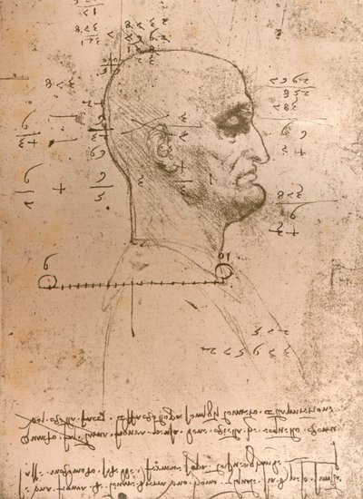 Dibujo de la cabeza de un criminal, c1472-c1519 1883 de Leonardo da Vinci