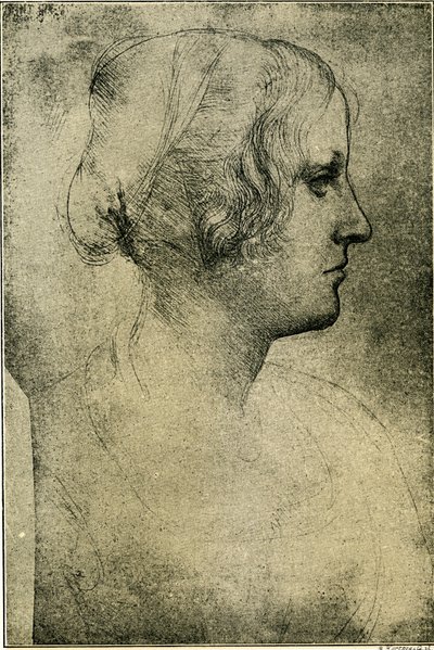 Cabeza de perfil femenino de Leonardo da Vinci