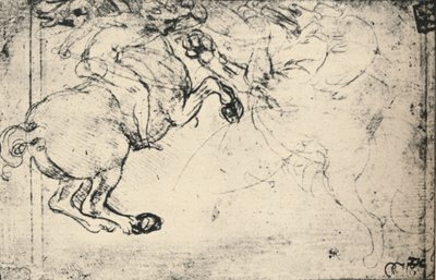 Lucha entre un jinete y un grifo, c1480 1945 de Leonardo da Vinci
