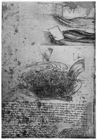 Flujo de remolinos en una cascada, 1509-1511 1954 de Leonardo da Vinci
