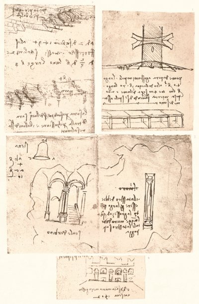 Cuatro dibujos topográficos, c1472-c1519, 1883 de Leonardo da Vinci