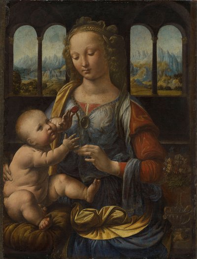 Alemán: Madonna mit der Nelke Madonna of the Carnation de Leonardo da Vinci