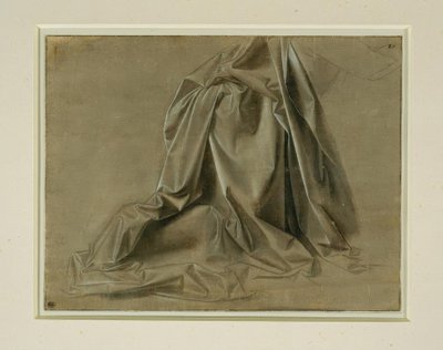 Estudio de vestimenta para una figura arrodillada en perfil perdido de Leonardo da Vinci