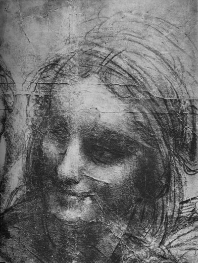 Cabeza de Santa Ana - Virgen y Niño con Santa Ana y el Niño San Juan de Leonardo da Vinci