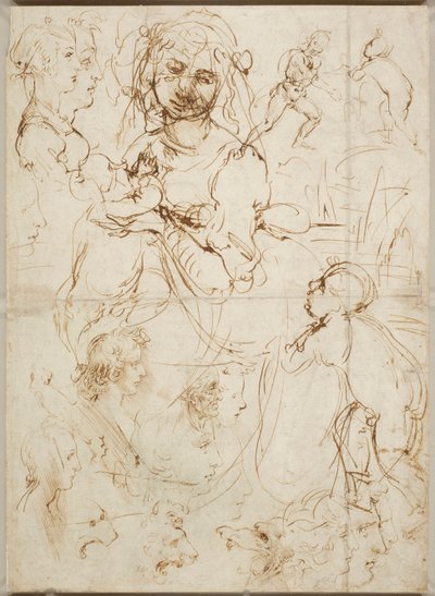 Cabezas y figuras, ca 1478 de Leonardo da Vinci