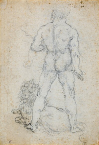 Hércules y el león de Nemea de Leonardo da Vinci
