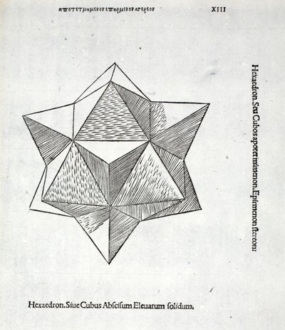 Hexaedro abscisum elevatum solidum, ilustración de 
