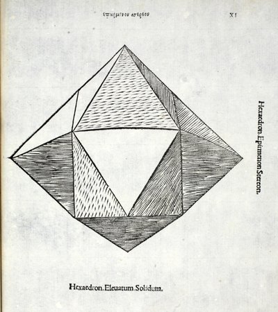 Hexaedro elevado sólido, ilustración de 