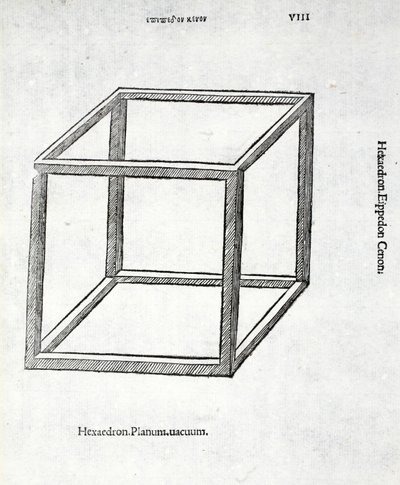 Hexaedro plano vacío, ilustración de 