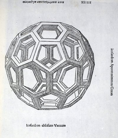 Icosaedro vacío, ilustración de 