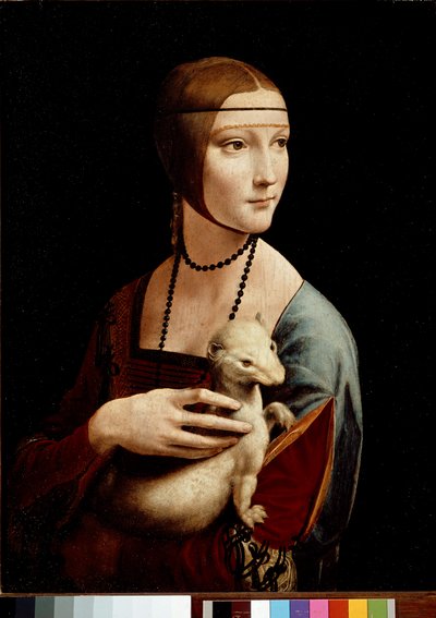 Dama con armiño, Retrato de Cecilia Gallerani, c.1490 (óleo y temple sobre tabla) de Leonardo da Vinci