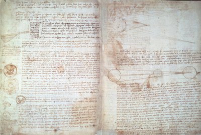 Leonardo da Vinci, páginas del Cod. Hammer de Leonardo da Vinci