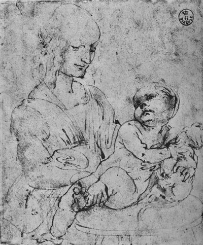 Madonna y Niño con un Gato, 1478-1480 1945 de Leonardo da Vinci