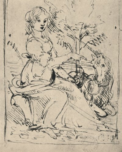 Doncella con un unicornio de Leonardo da Vinci