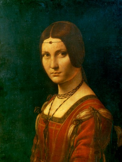 Retrato de una mujer desconocida La Belle Ferroniere, c. 1490 de Leonardo da Vinci