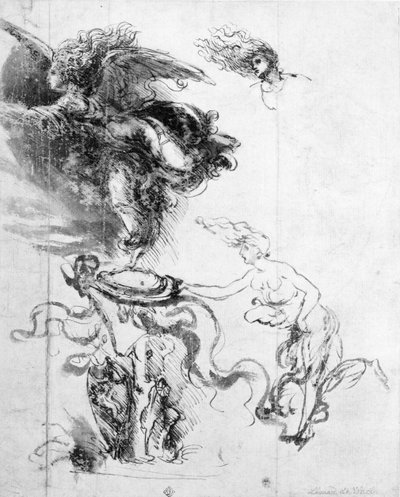 Silueta de un ángel de Leonardo da Vinci