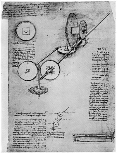 Boceto de un molino de laminación, c1500-1510 1954 de Leonardo da Vinci