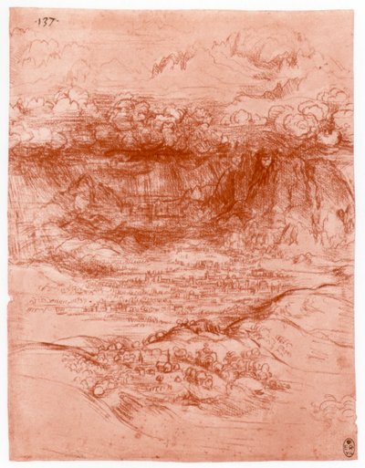 Tormenta en los Alpes, c. 1503-1505 de Leonardo da Vinci