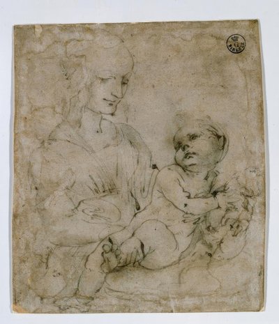 Estudio para la Madonna con gato de Leonardo da Vinci