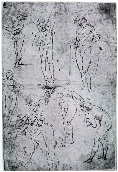 Estudios para La adoración de los Magos, siglo XV, 1954 de Leonardo da Vinci