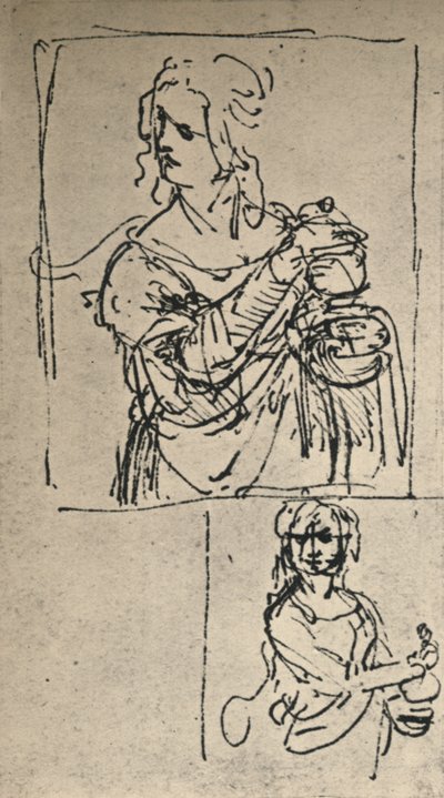 Estudios para una Santa María Magdalena, c1480-1482 1945 de Leonardo da Vinci