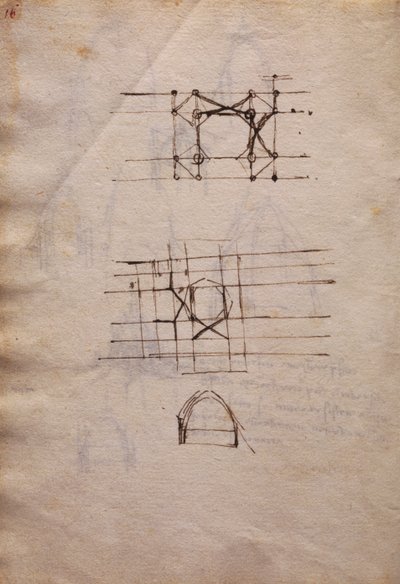 Estudios para la linterna de la catedral, del Codex Trivulzianus de Leonardo da Vinci