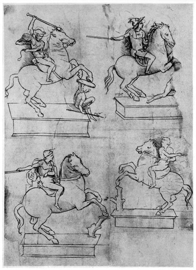 Estudios para el Monumento Sforza, c1488-1493 1954 de Leonardo da Vinci