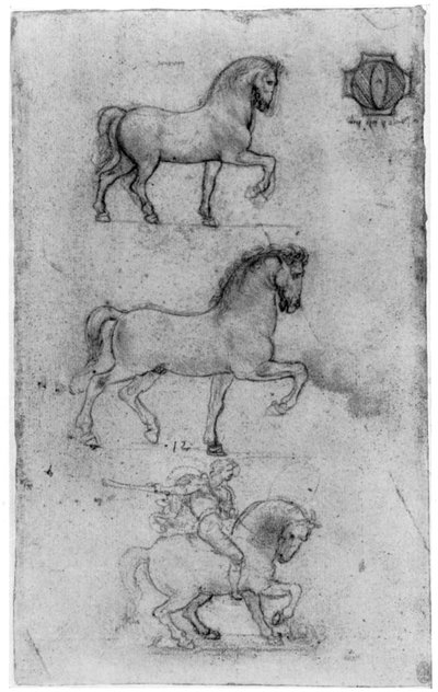 Estudios para el Monumento Trivulzio, c1508, 1954 de Leonardo da Vinci