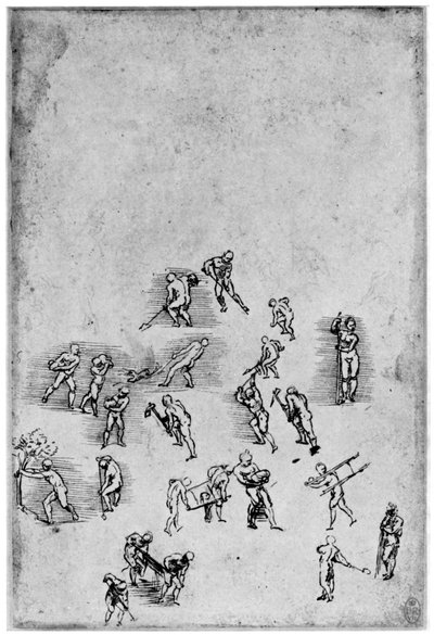 Estudios en movimiento, finales del siglo XV o principios del siglo XVI 1954 de Leonardo da Vinci