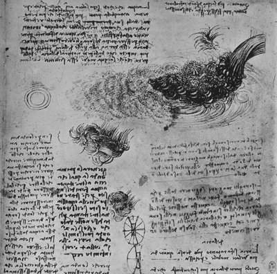 Estudios de la formación del agua en movimiento, c1480 1945 de Leonardo da Vinci