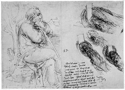 Estudios de remolinos de agua, c. 1513 de Leonardo da Vinci