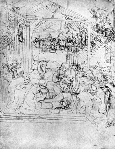 Estudio para La Adoración de los Magos de Leonardo da Vinci