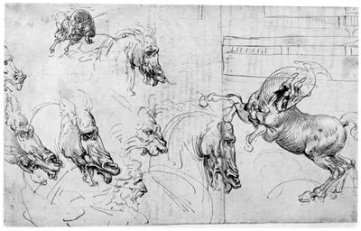 Estudio para La Batalla de Anghiari, c. 1503-1505, 1954 de Leonardo da Vinci