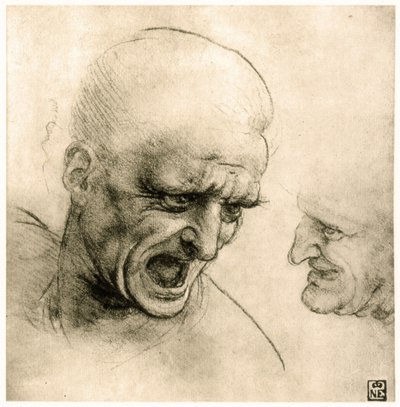 Estudio para la cabeza de un guerrero de Leonardo da Vinci