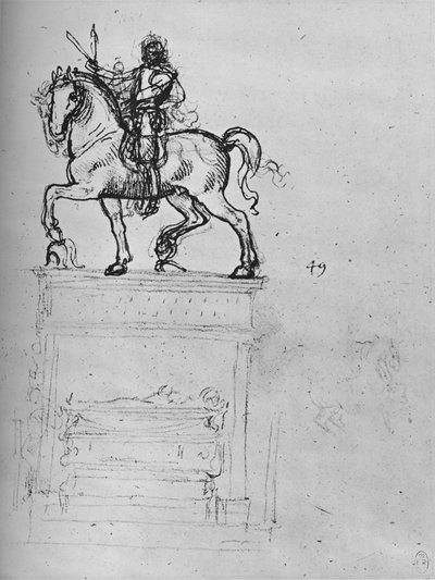 Estudio para un monumento ecuestre, c. 1480 de Leonardo da Vinci