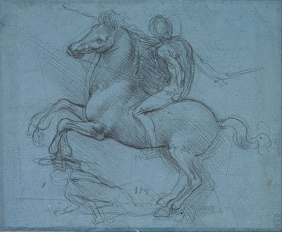 Estudio para un monumento ecuestre (recto) de Leonardo da Vinci